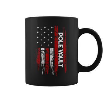 Pole Vault American Usa Flag Track And Field Coffee Mug - Monsterry DE