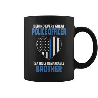 Police Officer Brother Cute Heart Flag Coffee Mug - Monsterry DE
