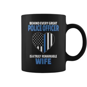 Police Officer Wife Cute Heart Flag Coffee Mug - Monsterry AU