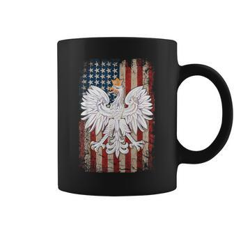 Polish Eagle American Flag Pride Poland Coffee Mug - Monsterry