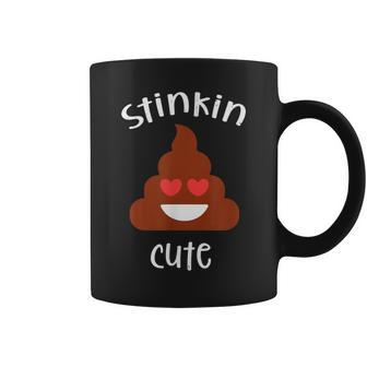 Poop Emoticon Stinkin Cute Valentine's Day Girls Vintage Coffee Mug - Monsterry CA