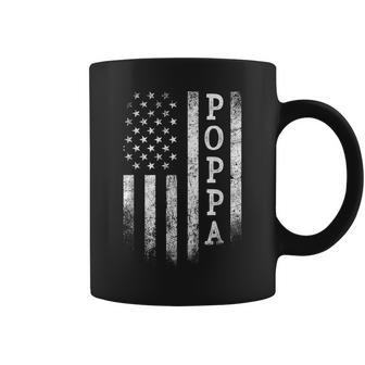 Poppa American Flag Poppa Patriotic Father's Day Coffee Mug - Monsterry AU