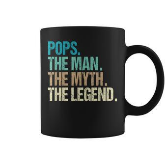 Pops The Man The Myth The Legend Father's Day Retro Coffee Mug - Thegiftio UK