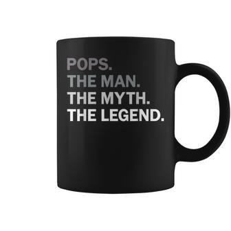 Pops Man Myth Legend Grandpa Fathers Day Birthday Christmas Coffee Mug - Seseable