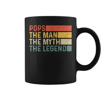 Pops The Man The Myth The Legend Vintage For Pops Coffee Mug - Monsterry