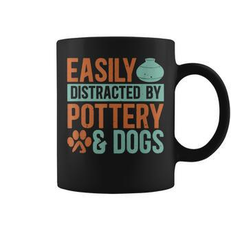 Pottery And Dogs Easily Distracted Kiln Potters Dog Lovers Coffee Mug - Monsterry UK