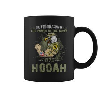 Power Of The Army Hooah Veteran Pride Military Coffee Mug - Monsterry