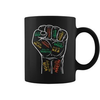 Power Fist Hand Inspiring Black Leaders Black History Coffee Mug - Seseable
