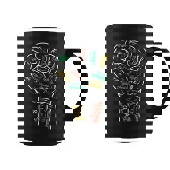 Power Fist Hand Inspiring Black Leaders Black History Coffee Mug | Mazezy