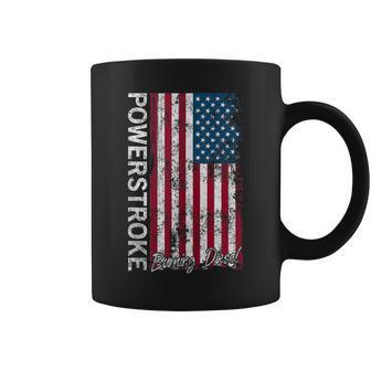 Powerstroke Burning Diesel American Flag Coffee Mug - Monsterry CA