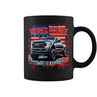 Powerstroke Patriotic Truck American Flag New Body Style Coffee Mug - Monsterry UK
