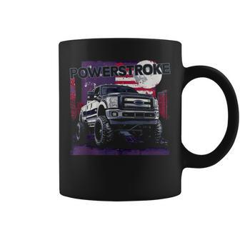 Powerstroke Single Cab Truck American Flag New Body Style Coffee Mug - Monsterry UK