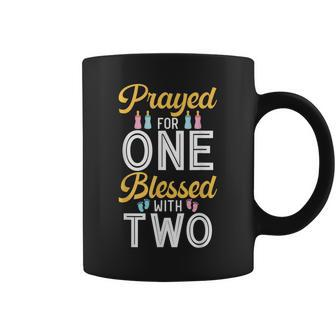 Prayed For One Blessed With Two Twin Siblings Twin Parents Coffee Mug - Monsterry UK