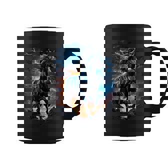 Precioso Caballo Con Cielo Relámpago Caballo Taza de café - Regaloses