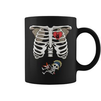 Pregnancy Skeleton Rib Cage Rocker Bump Coffee Mug - Monsterry