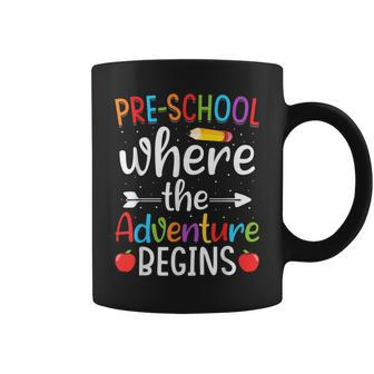 Preschool Where The Adventure Begins Pre-K Teacher Coffee Mug - Monsterry