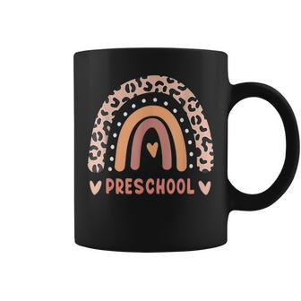 Preschool Teacher Rainbow Leopard Back To School Coffee Mug | Crazezy