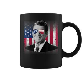 President Reagan Usa Flag Patriotic American 4Th Of July Coffee Mug - Monsterry