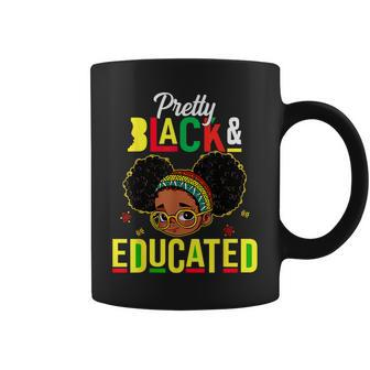 Pretty Black & Educated African American Black History Girls Coffee Mug - Seseable