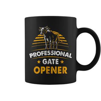 Professional Gate Opener Cow Apparel Farm Animal Farming Coffee Mug - Monsterry CA