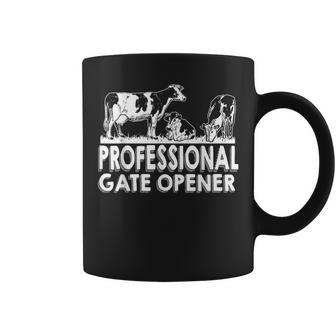 Professional Gate Opener Cow Lover Farmer Farming Coffee Mug - Monsterry DE