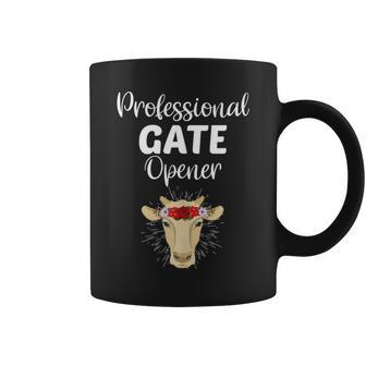 Professional Gate Opener Cow Lover Heifer Joke Coffee Mug - Monsterry