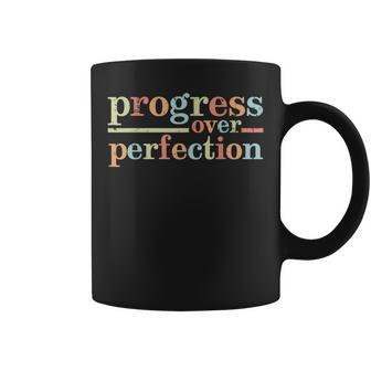 Progress Over Perfection Teacher Inspirational Women Coffee Mug | Mazezy DE