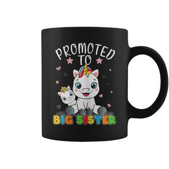 Promocionado A La Hermana Mayor Unicornio Hermano Niñas Futura Hermana Taza de café - Regaloses