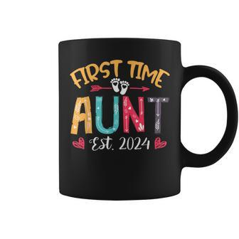 Promoted To Auntie Est 2024 Cute First Time Aunt Coffee Mug - Monsterry DE