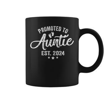 Promoted To Auntie Est 2024 Soon To Be New Aunt Baby Reveal Coffee Mug - Seseable