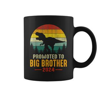Promoted To Big Brother 2024 Dinosaur Family Matching T-Rex Coffee Mug - Thegiftio UK