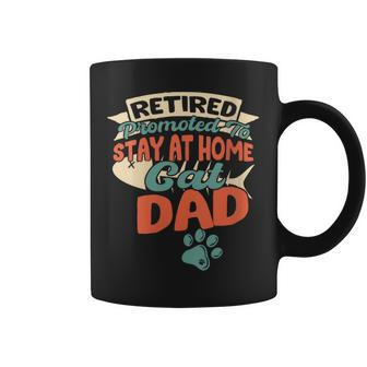 Promoted To Cat Dad Retirement Cats Owner Lovers Coffee Mug - Monsterry AU