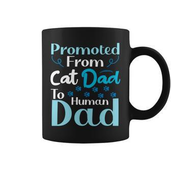 Promoted From Cat Dad To Human Dad Father's Day Coffee Mug - Monsterry UK