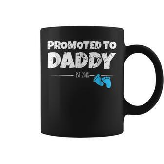 Promoted To Daddy 2018 First Time New Dad Coffee Mug | Crazezy UK