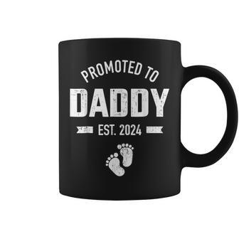 Promoted To Daddy 2024 First Time Fathers Day New Dad Coffee Mug | Crazezy CA