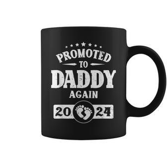 Promoted To Daddy Again Est 2024 Pregnancy Coffee Mug - Monsterry