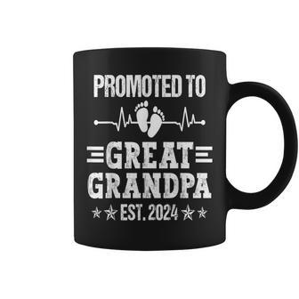 Promoted To Grandpa Est 2024 Great Grandfather Fathers Day Coffee Mug - Thegiftio UK