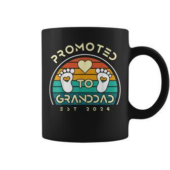 Promoted To Grandpa Est 2024 Retro Fathers Day New Grandpa Coffee Mug - Thegiftio UK