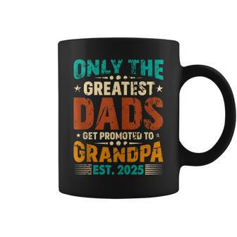 Promoted To Grandpa Est 2025 Retro Fathers Day New Grandpa Coffee Mug - Thegiftio UK