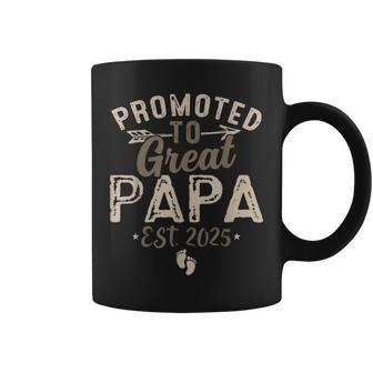 Promoted To Great Papa Est 2025 Daddy Father's Day Coffee Mug - Seseable
