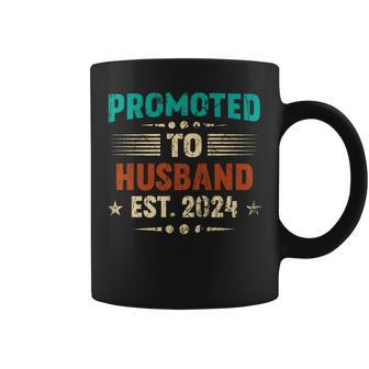 Promoted To Husband Again 2024 Fathers Day Vintage Coffee Mug - Seseable