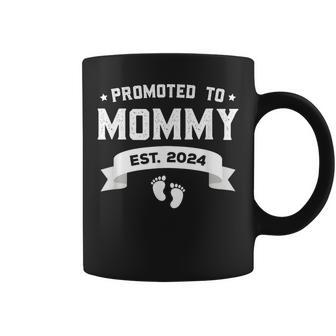 Promoted To Mommy Est 2024 New Mom First Mommy Coffee Mug - Seseable
