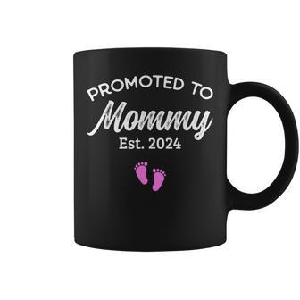 Promoted To Mommy Est 2024 New Mom Pregnancy Announcement Coffee Mug - Monsterry UK