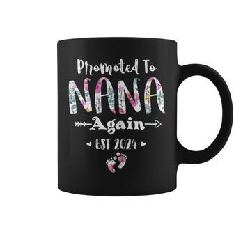 Promoted To Nana Again Est 2024 Pregnancy Announcement Coffee Mug - Monsterry UK