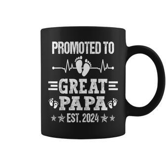 Promoted To Papa Est 2024 Great Dad Grandfather Fathers Day Coffee Mug - Thegiftio UK