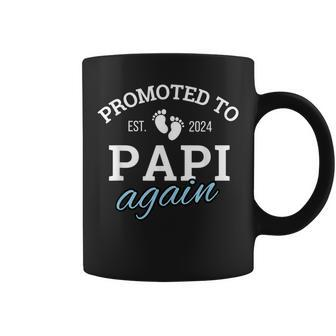 Promoted To Papi Again 2024 2Nd Pregnancy Announcement Daddy Coffee Mug - Monsterry CA