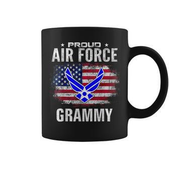 Proud Air Force Grammy With American Flag For Veteran Coffee Mug - Monsterry AU