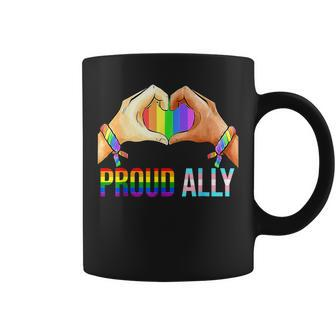 Proud Ally Pride Lgbt Transgender Flag Heart Gay Lesbian Coffee Mug - Monsterry CA