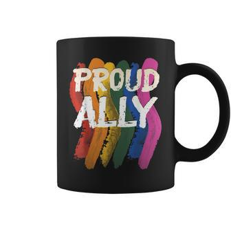Proud Ally Pride Month Lgbtq Flag Lesbian Gay Allies Coffee Mug - Thegiftio UK