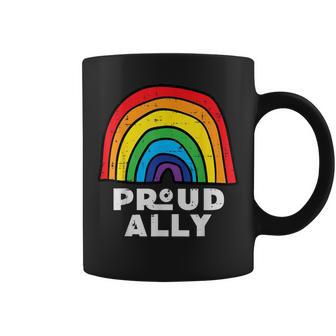 Proud Ally Rainbow Flag Gay Ally Pride Month Lgbtq Women Coffee Mug - Thegiftio UK